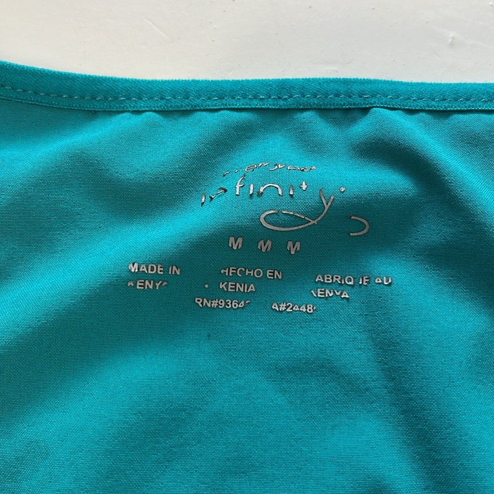 Cherokee Infinity Medium Short Sleeve Teal Scrub Uniform Top - Picture 5 of 5